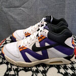 % Size 11.5 Men Nike Air Tech Challenge 3 Agassi Purple Orange Sneakers A55
